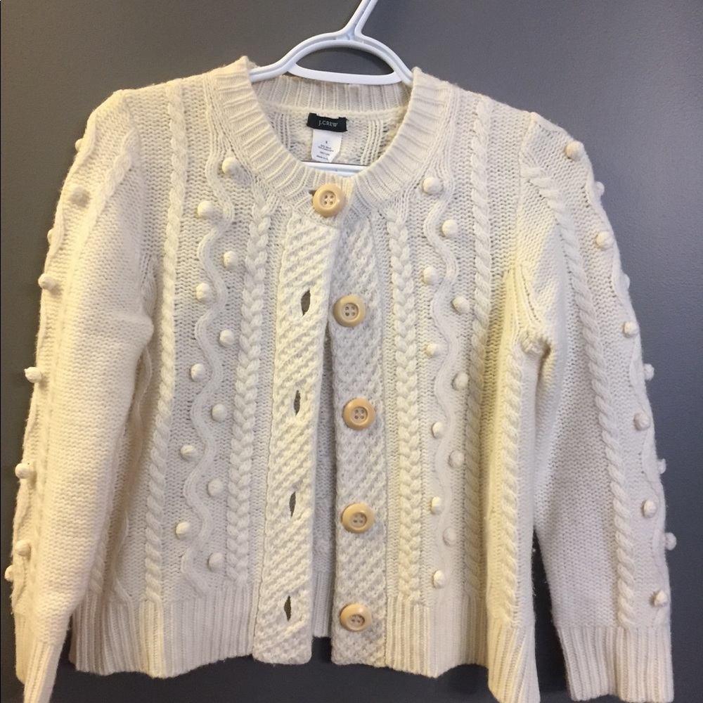 Cream colored jcrew cardigan wool/cashmere